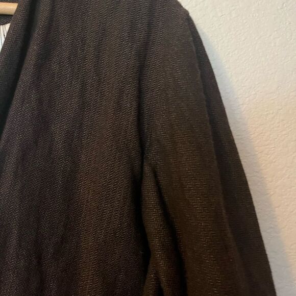 Women's Walter Kimono Jacket SZ XS Wool Brown Ruffle - Picture 4 of 16